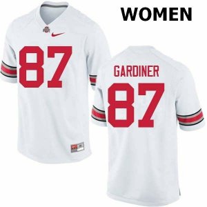 NCAA Ohio State Buckeyes Women's #87 Ellijah Gardiner White Nike Football College Jersey GBN7145KN